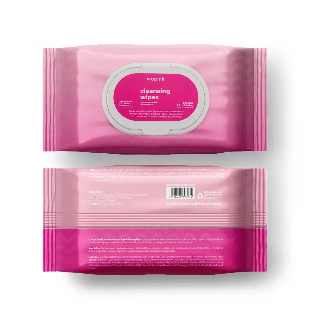 Cleansing Wipes Lenço Umedecido Demaquilante 25 un. - Wepink - foto 5
