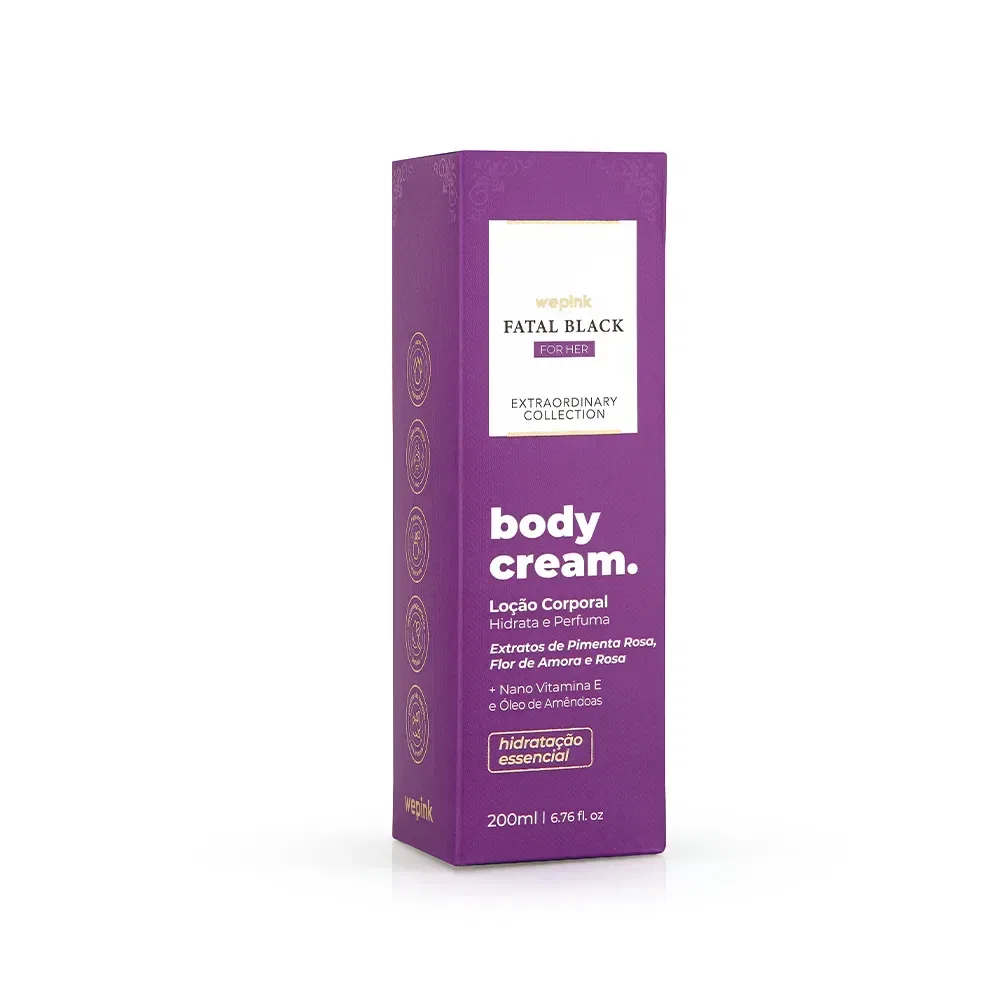 Body Cream Fatal Black For Her Desodorante Hidratante 200ml - Wepink - foto 5